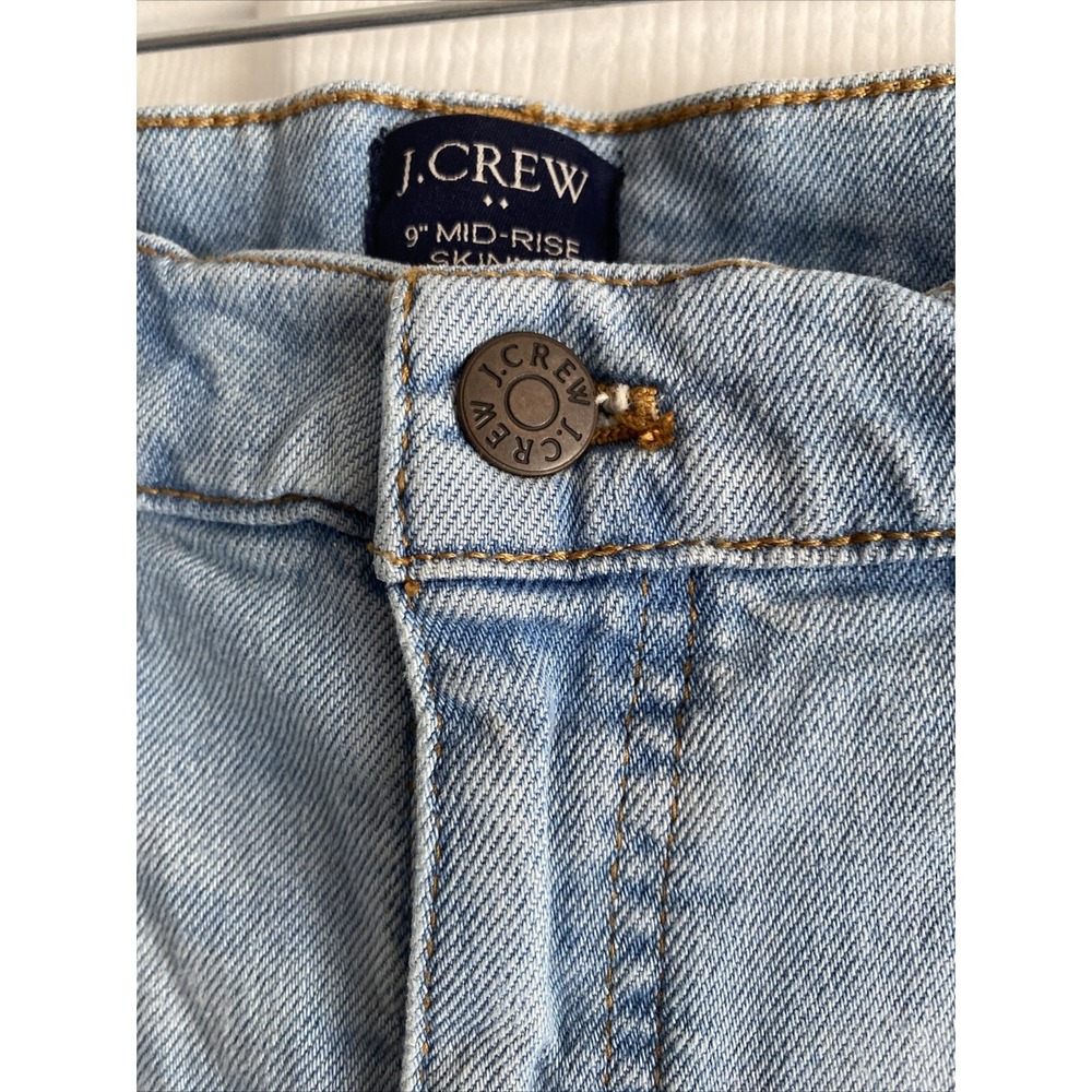 J. Crew Women's 28P 9" Mid Rise Light‎ Wash Skinny Jeans - Picture 4 of 7